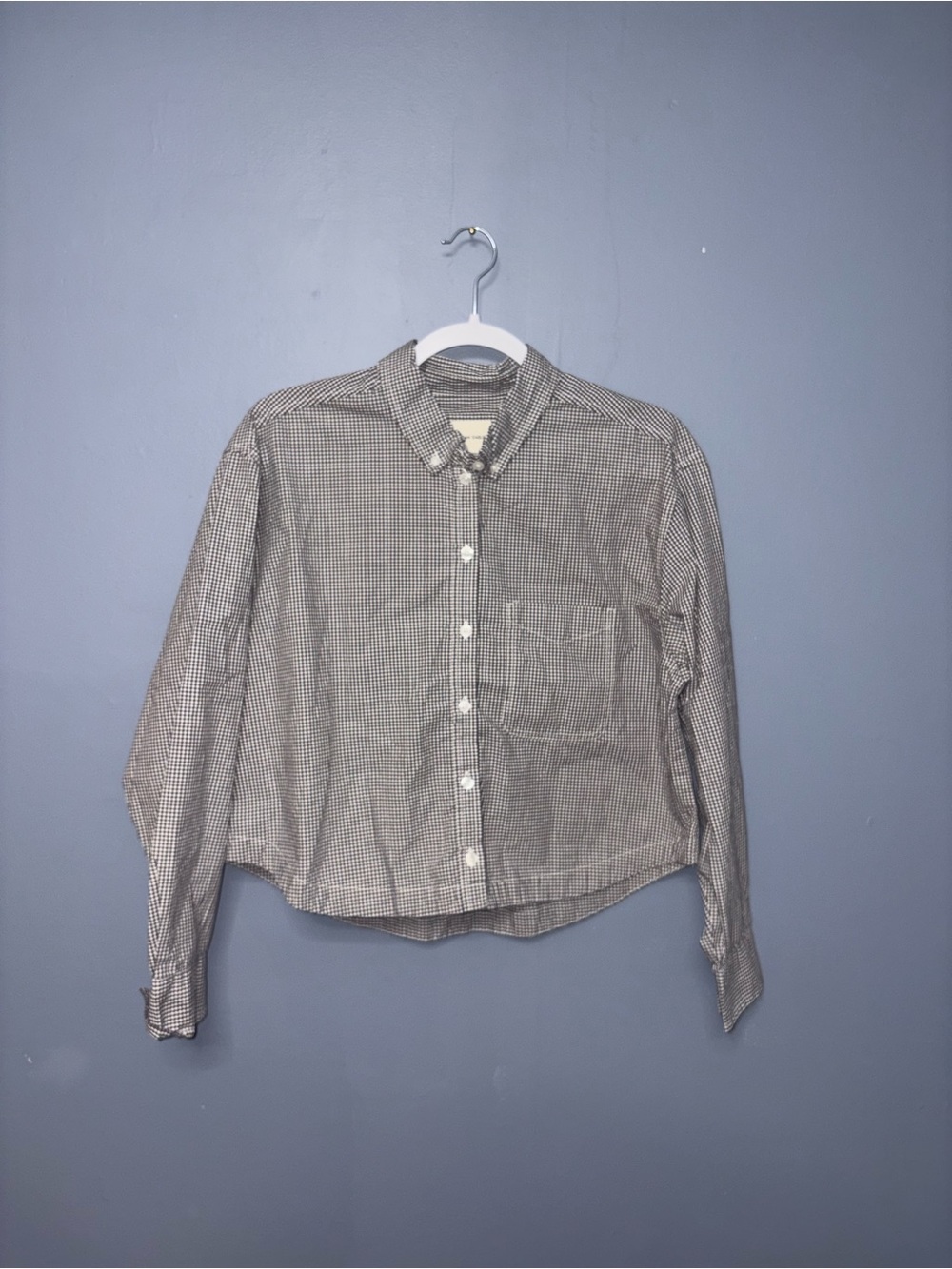 American Eagle | Gray Printed Button Down Blouse | Size Medium